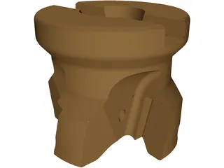 Aluminum Face Mill 3D Model preview