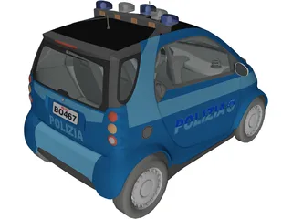SMART Police Car 3D Model preview