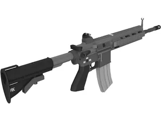 HK 416D 3D Model preview