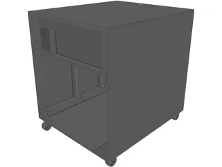 Audio/Server Rack with 4U Instrument 19-inch 3D Model preview