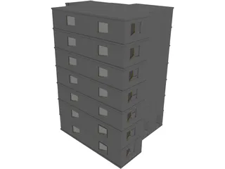 Hospital Building 3D Model preview