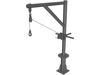 Davit Crane 1000 lbs 3D Model preview