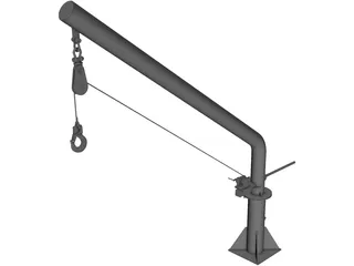 Davit Crane 1500 lbs 3D Model preview
