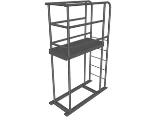 Portable Well Access Mini Deck 3D Model preview