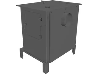 Wood Stove 3D Model preview