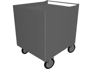Aluminium Furniture with Wheels 3D Model preview