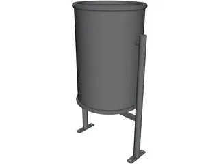 Urban Trash Bin 3D Model preview
