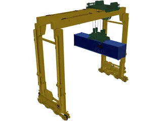 Containers Port Crane 3D Model preview