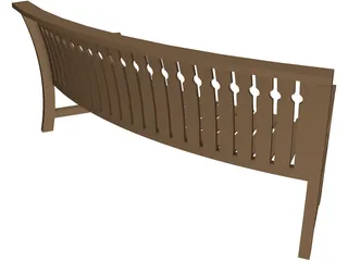Curved Bench 3D Model preview