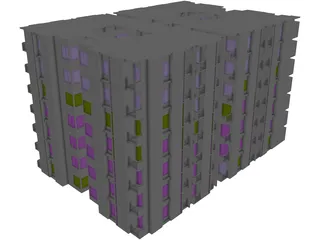 Apartment Building 3D Model preview