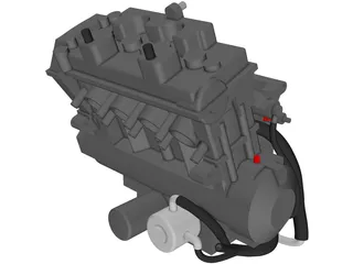 Honda CB600F Engine 3D Model preview
