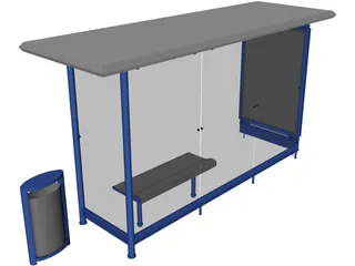 Bus Stop 3D Model preview