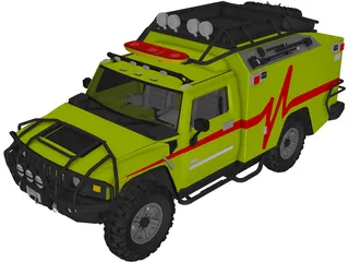 Hummer H2 Search and Rescue Sport Utility Truck Ratchet 3D Model preview