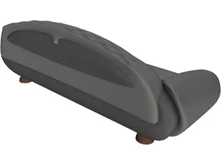 Leather Sofa 3D Model preview