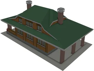 Wood House 3D Model preview