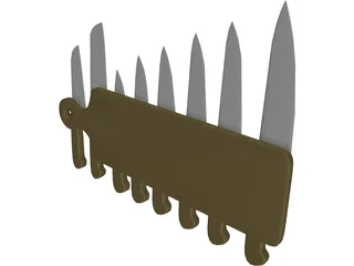 Kitchen Knives 3D Model preview