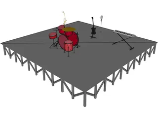 Concert Stage 3D Model preview