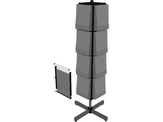 Literature Rack 16 Pocket 3D Model preview