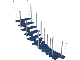 Stair Wood 3D Model preview