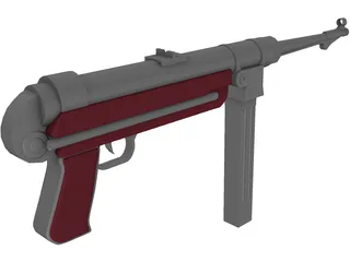 MP 40 Submachine Gun 3D Model preview