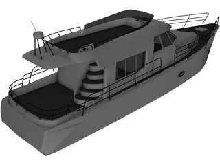 Yacht 3D Model preview