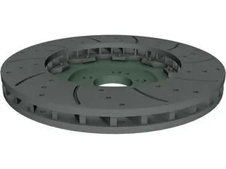 AMG Brake Rotor and Hub 3D Model preview