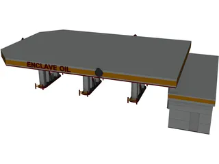 Gas Station 3D Model preview