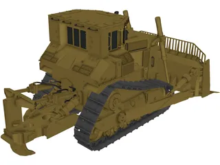 Caterpillar Bulldozer 3D Model preview