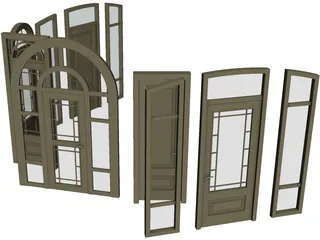 Wood Doors Collection 3D Model preview