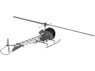 Bell 47 3D Model preview