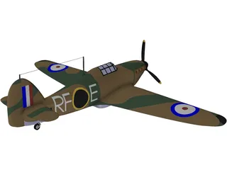 Hawker Hurricane Mk. I 3D Model preview