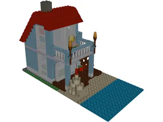 Strandhaus Lego 3D Model preview