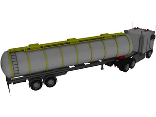 Kenworth K100 Tanker 5-axle 3D Model preview
