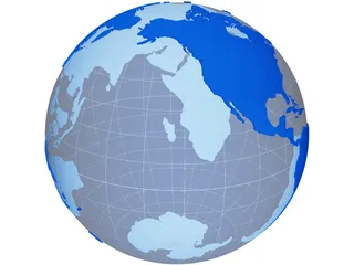 Globe Map Geopolitical Extruded 3D Model preview