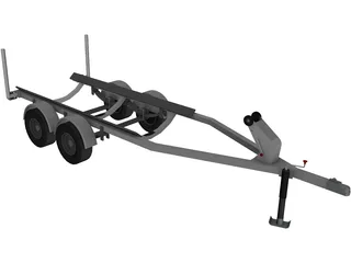 Boat Trailer 3D Model preview
