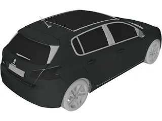 Peugeot 308 (2014) 3D Model preview