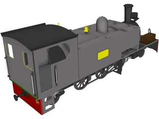 Narrow Gauge Steam Locomotive 3D Model preview