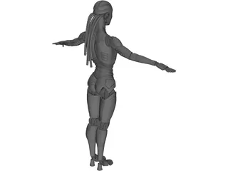 Robot Woman 3D Model preview