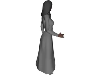 Female Holding Glass 3D Model preview