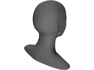 Girl Head Human 3D Model preview