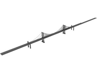 Benjamin Franklin Bridge 3D Model preview