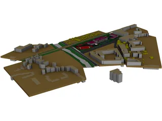 School Building 3D Model preview