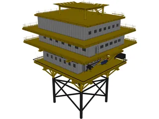 Oil Platform 3D Model preview