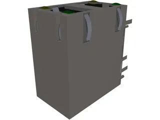 RJ45 Double Connector 3D Model preview