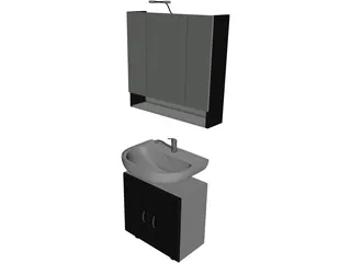 Sink with Mirror 3D Model preview