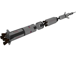 Apollo Saturn V Rocket 3D Model preview