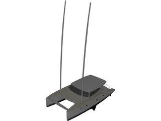 Sailing Catamaran 3D Model preview