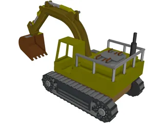 Excavator 3D Model preview