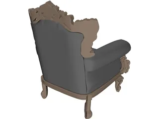 Neo Classical Armchair 3D Model preview