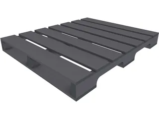 Wooden Pallet 40W x 48D 3D Model preview
